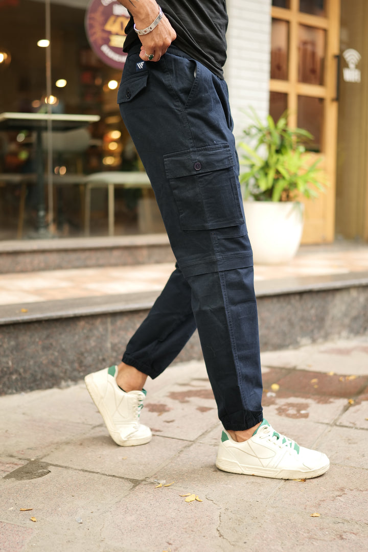 Men's Navy Premium Cargo Joggers