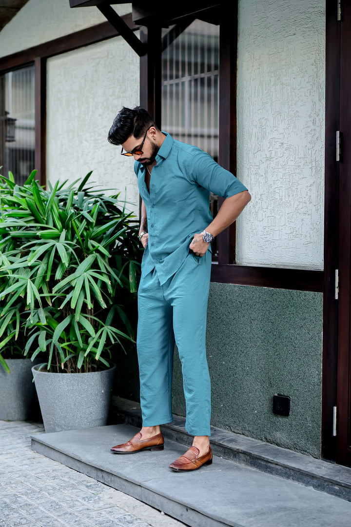 Teal Premium Textured Co-Ords Set