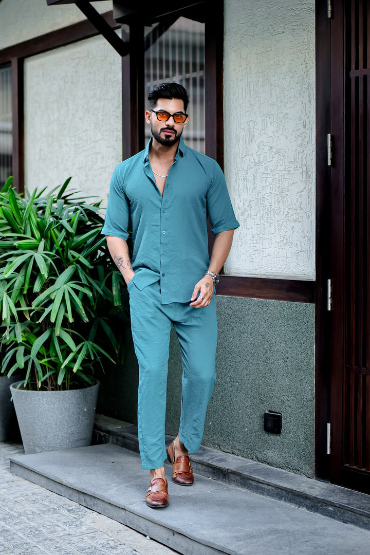 Teal Premium Textured Co-Ords Set