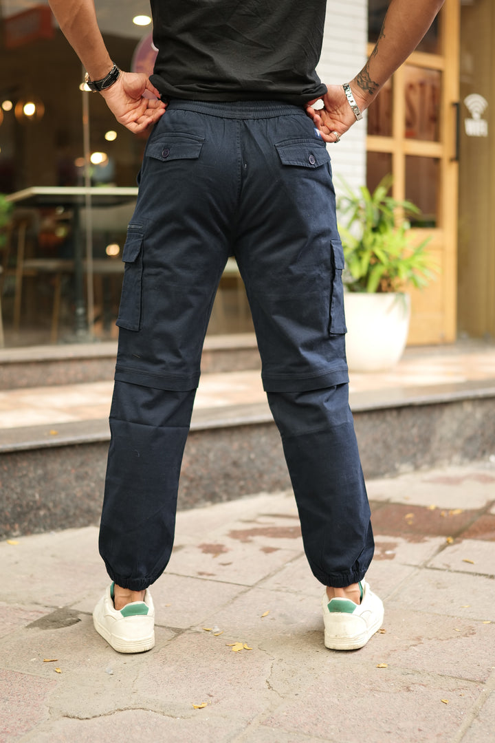 Men's Navy Premium Cargo Joggers