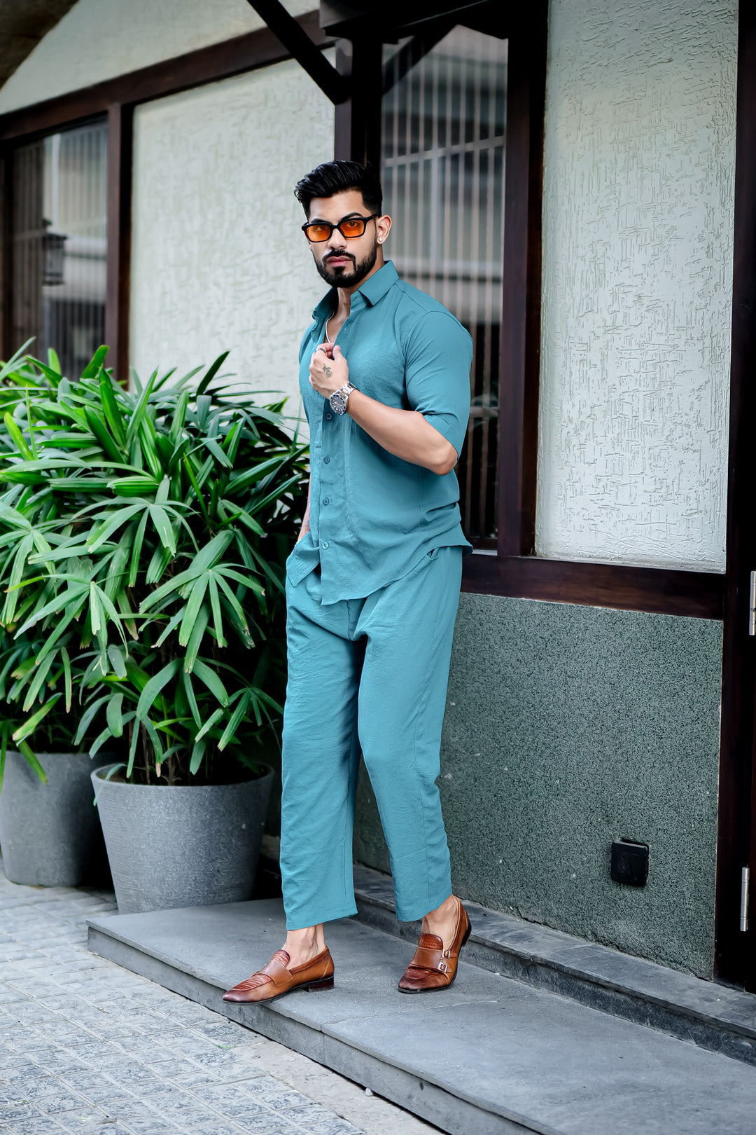 Teal Premium Textured Co-Ords Set