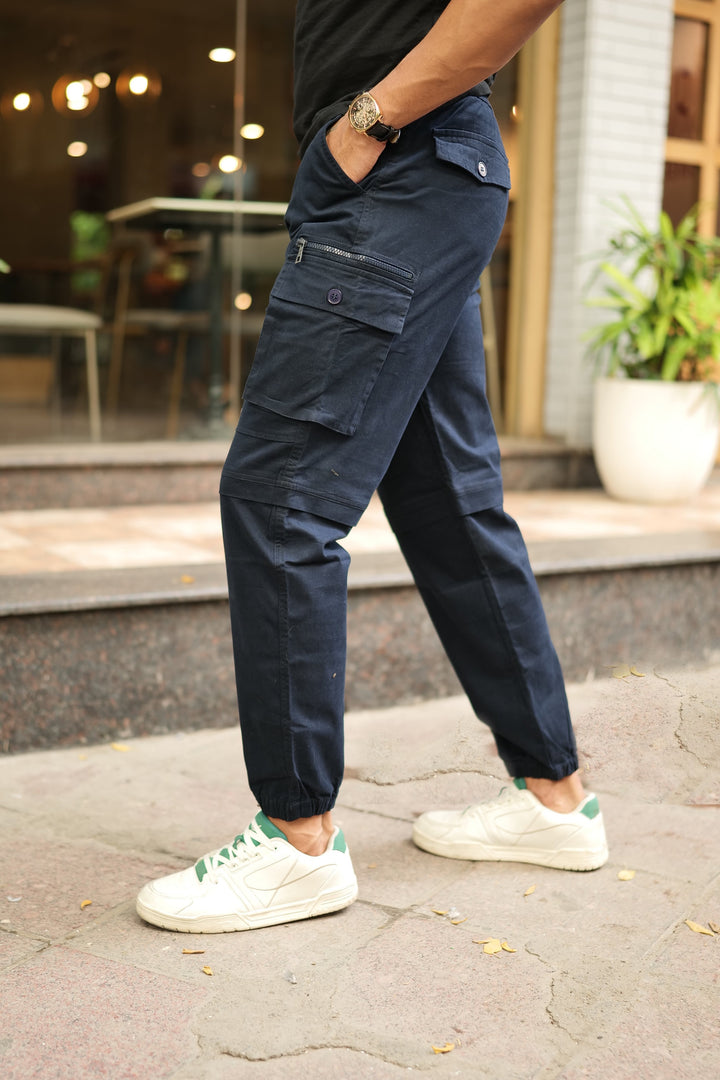 Men's Navy Premium Cargo Joggers