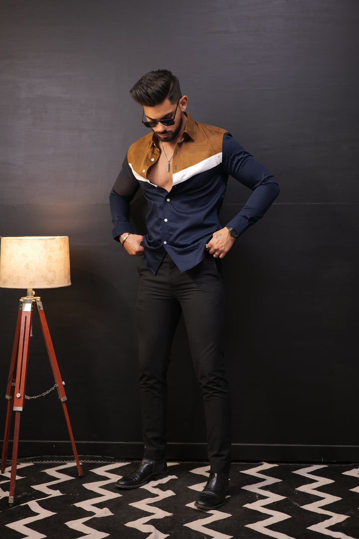 Premium Designer Cotton Satin Shirt [Slim-Fit]