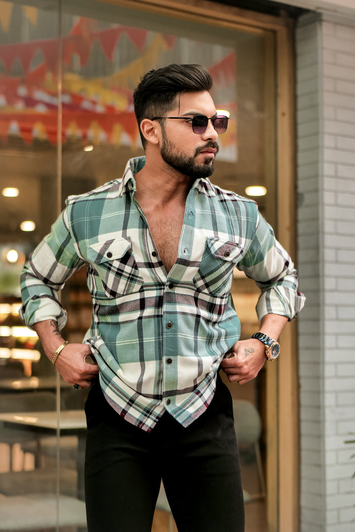 Green Semi-Winter Checkered Shirt