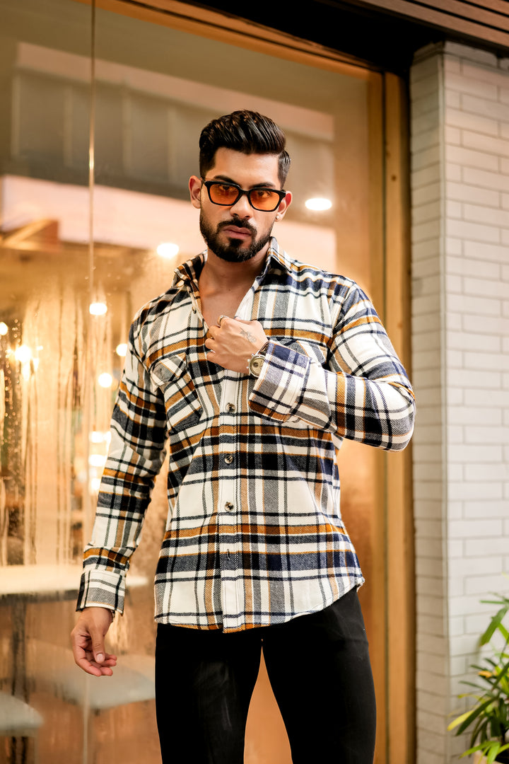 Grey Semi-Winter Checkered Shirt