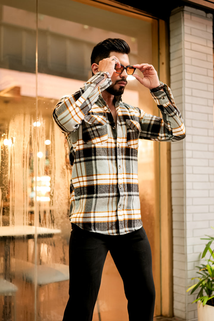 Black-Sky Semi-Winter Checkered Shirt