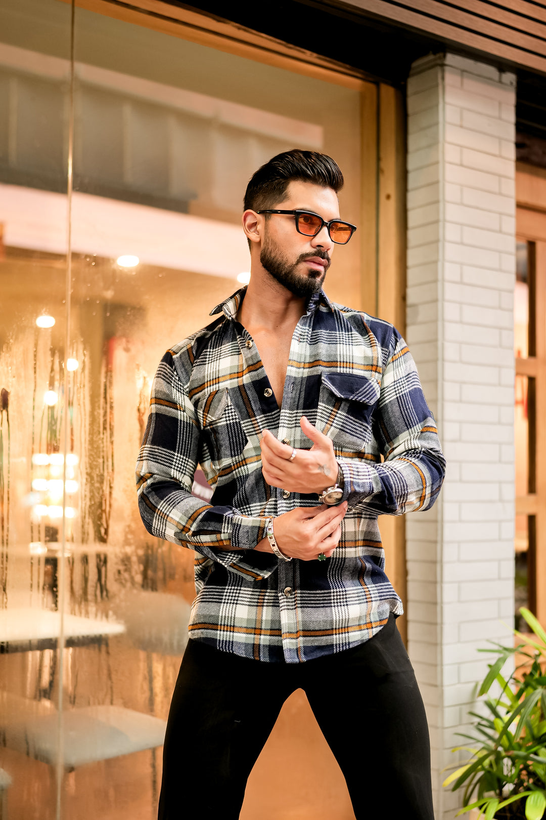 Dark-Grey Semi-Winter Checkered Shirt