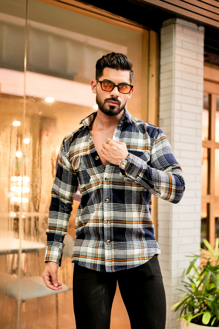 Dark-Grey Semi-Winter Checkered Shirt