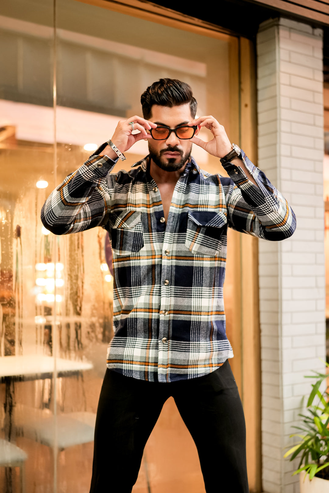 Dark-Grey Semi-Winter Checkered Shirt