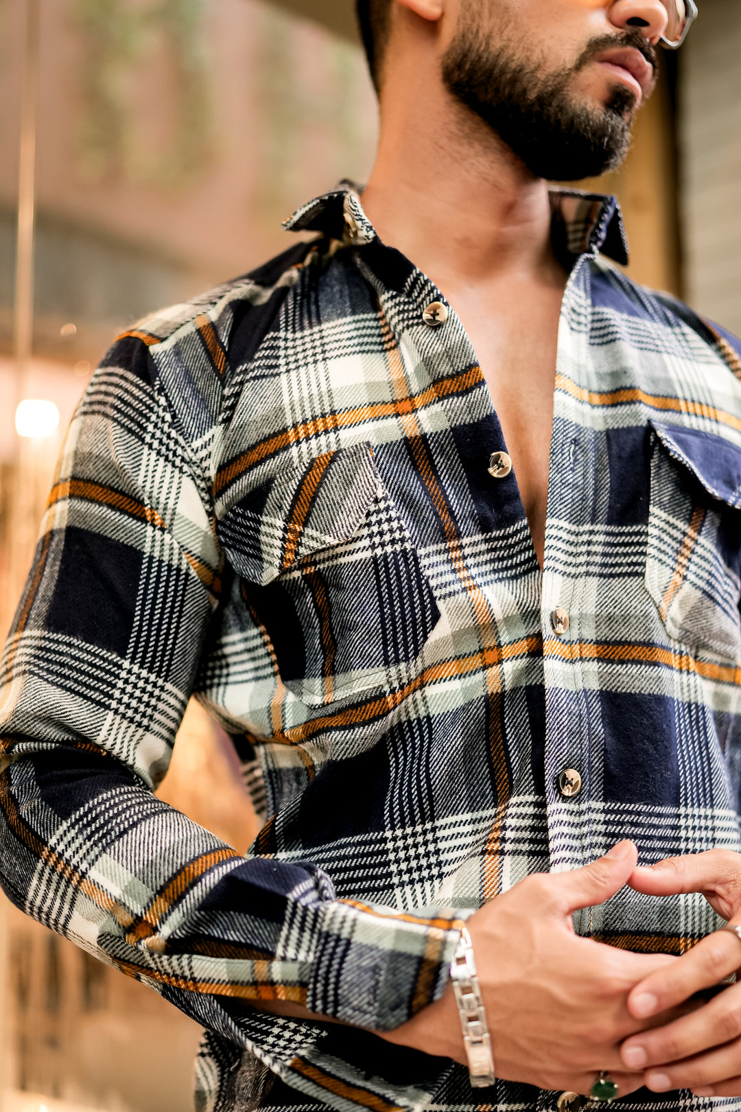 Dark-Grey Semi-Winter Checkered Shirt