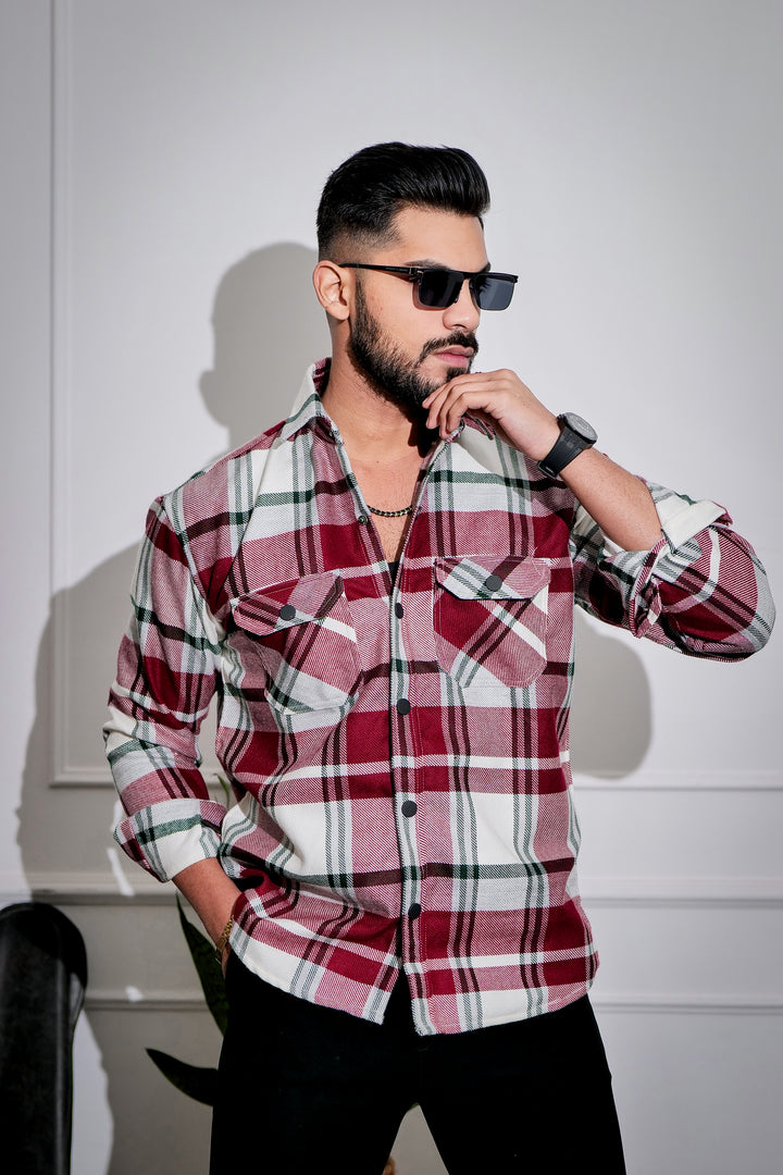 Wine Winter Checkered Shirt