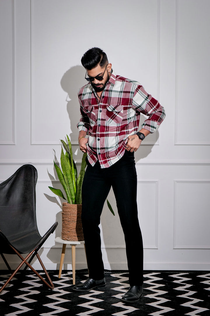 Wine Winter Checkered Shirt