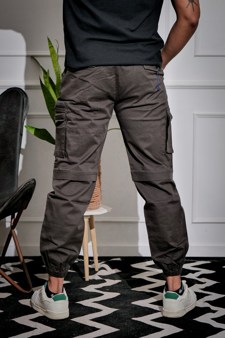 Men's Dark Grey Premium Cargo Joggers