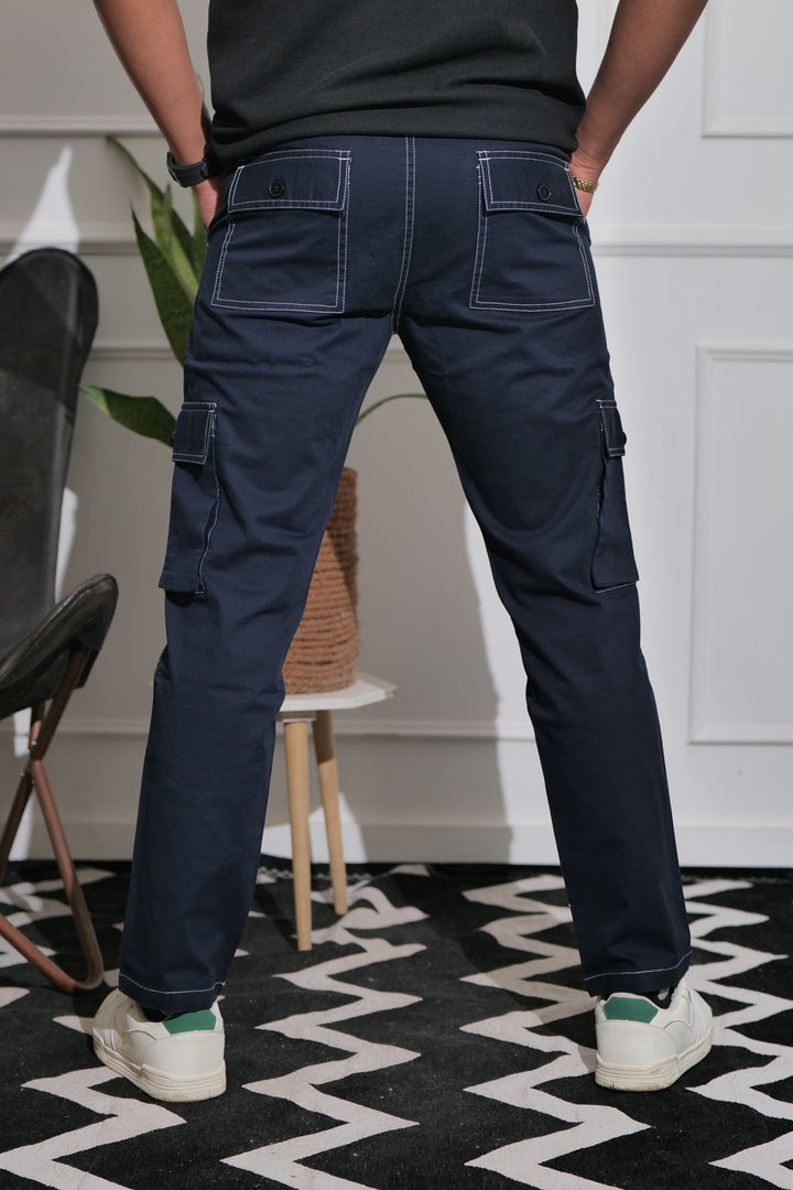 Men's Navy Premium Cargo Joggers