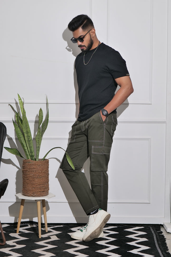 Men's Olive Premium Cargo Joggers