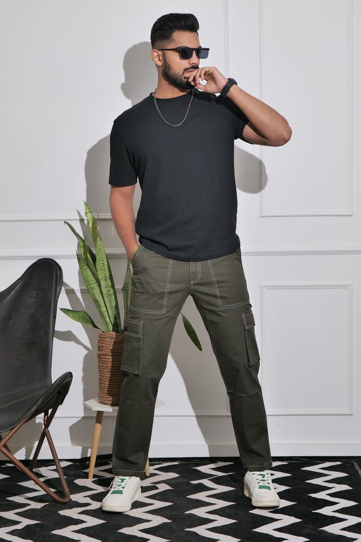 Men's Olive Premium Cargo Joggers