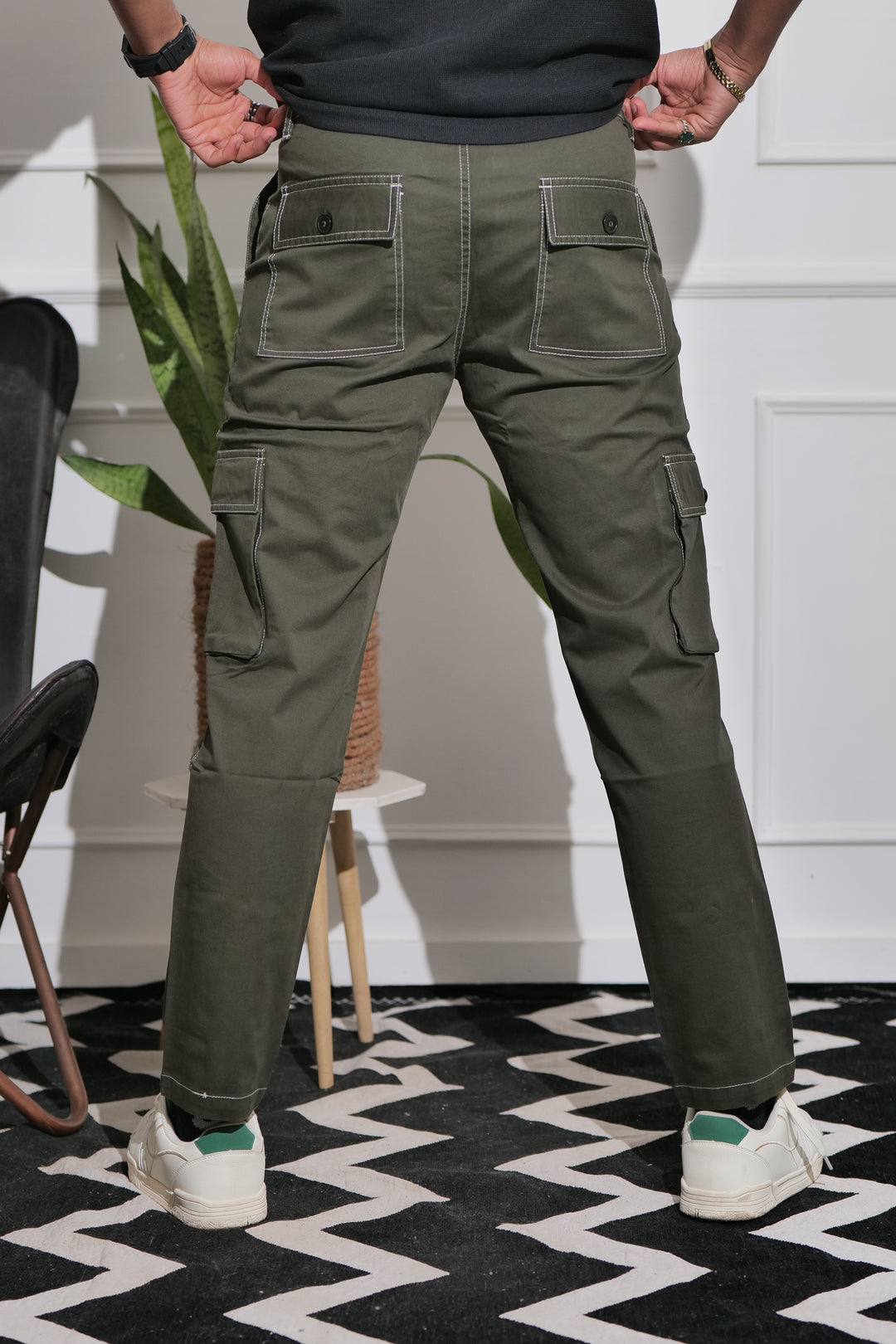 Men's Olive Premium Cargo Joggers