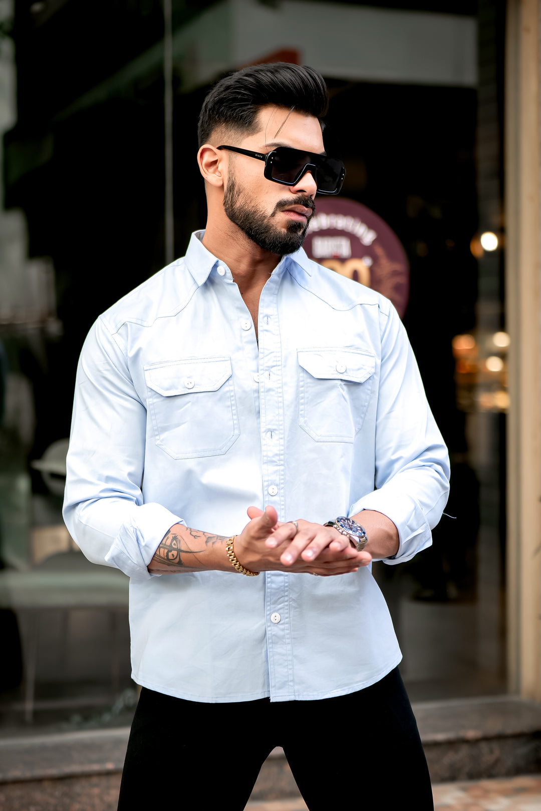 Sky RFD Double Pocket Premium Cotton Shirt