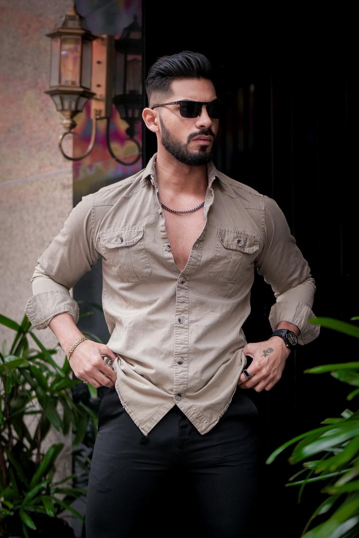 Light Brown double shade Shirt